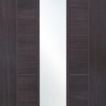 Internal Laminate Umber Grey Palermo with Clear Glass Door