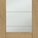 Pre-finished Palermo 2XG Internal Oak Door with Clear Etched Glass