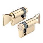 Zoo Hardware Vier Precision Euro Profile Single Body Cylinder Turn Only, Polished Brass - V5EP40STPB