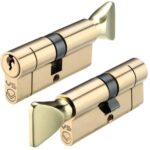Zoo Hardware Vier Precision Euro Profile Cylinder & Turn (Various Sizes), Polished Brass - V5EP60CTPBE