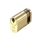 Zoo Hardware Vier Precision Oval Profile 5 Pin Single Cylinders (40mm OR 45mm), Polished Brass - V5OP40SPBE