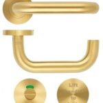 Zoo Hardware ZCS Architectural RTD Lever On Round Rose, PVD Satin Brass - ZCS030LL-PVDSB (sold in pairs)