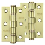Zoo Hardware 3 Inch Steel Ball Bearing Door Hinges, Electro Brass - ZHS32EB (sold in pairs)