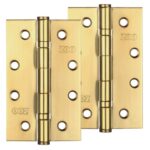 Zoo Hardware 4 Inch Grade 201 Slim Knuckle Bearing Hinge, PVD Stainless Brass - ZHSS63PVD (sold in pairs)