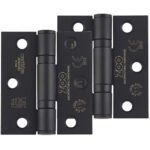 Zoo Hardware 3 Inch Grade 11 (Square OR Radius Edge) Ball Bearing Hinge, Powder Coated Black - ZHSS7667S-PCB (sold in pairs)