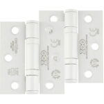 Zoo Hardware 3 Inch Grade 11 (Square OR Radius Edge) Ball Bearing Hinge, Powder Coated White - ZHSS7667S-PCW (sold in pairs)