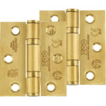 Zoo Hardware 3 Inch Grade 11 (Square OR Radius Edge) Ball Bearing Hinge, PVD Satin Brass - ZHSS7667S-PVDSB (sold in pairs)