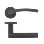 Zoo Hardware Stanza Amalfi Lever On Round Rose, Oscuro Matt Black - ZPZ080-OMB (sold in pairs)