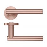 Zoo Hardware Stanza Lucca Lever On Round Rose, Tuscan Rose Gold - ZPZ090-TRG (sold in pairs)