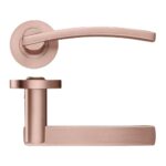 Zoo Hardware Stanza Adria Lever On Round Rose, Tuscan Rose Gold - ZPZ100-TRG (sold in pairs)