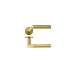 Zoo Hardware Stanza Venus Lever On Round Rose, Favo Satin Brass - ZPZ120-FSB (sold in pairs)