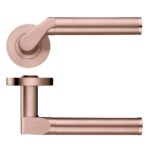 Zoo Hardware Stanza Venus Lever On Round Rose, Tuscan Rose Gold - ZPZ120-TRG (sold in pairs)