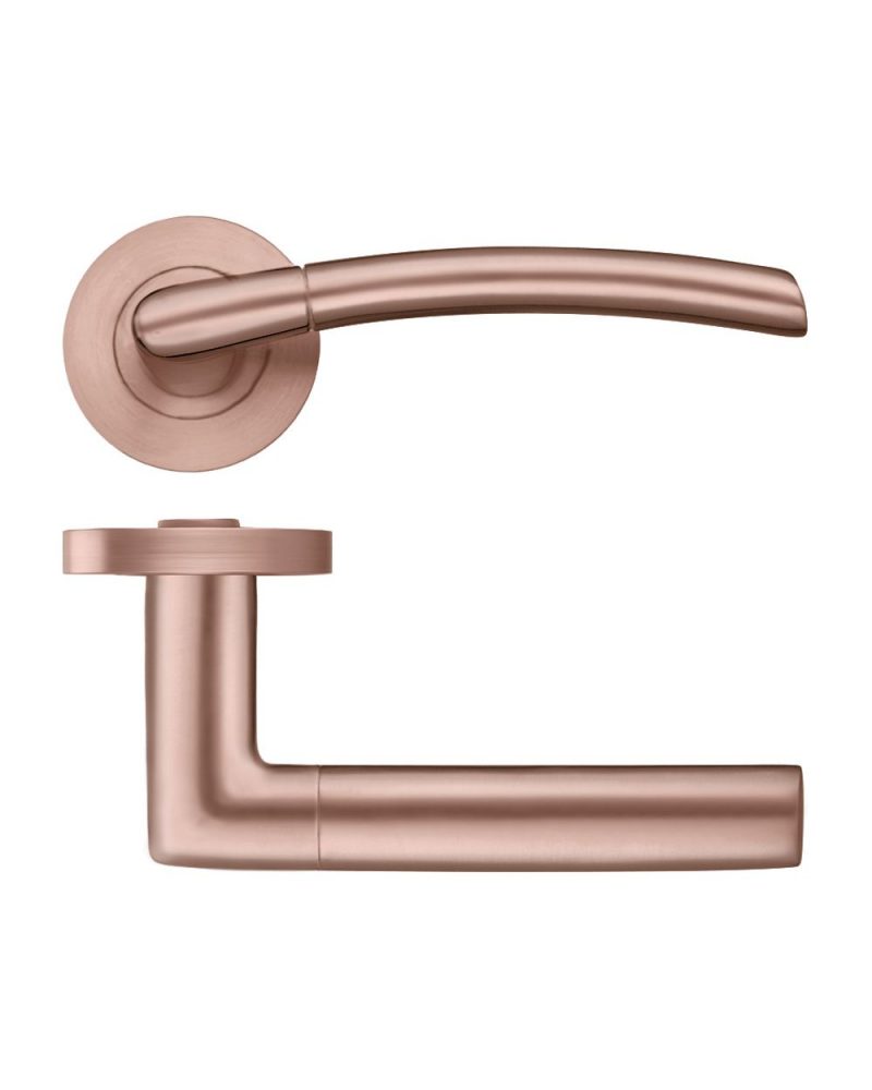 Zoo Hardware Stanza Olympus Lever On Round Rose, Tuscan Rose Gold - ZPZ140-TRG (sold in pairs) - Image 1