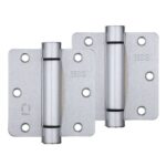 Zoo Hardware 3.5" Spring Hinge Plus Slave Pack, Satin Stainless Steel - ZSHPSC