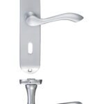 Zoo Hardware Fulton & Bray Arundel Door Handles On Backplate, Satin Chrome - FB021SC (sold in pairs)