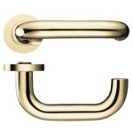 Zoo Hardware Fulton & Bray RTD Lever On Round Rose, Polished Brass - FB030 (sold in pairs)