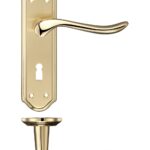 Zoo Hardware Fulton & Bray Lincoln Door Handles On Backplate, Dual Finish Satin Brass & Polished Brass - FB041SBPB (sold in pairs)