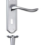 Zoo Hardware Fulton & Bray Lincoln Door Handles On Backplate, Dual Finish Satin Chrome & Polished Chrome - FB041SCCP (sold in pairs)