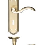 Zoo Hardware Fulton & Bray Winchester Door Handles On Backplate, Satin Brass & Polished Brass - FB051SBPB (sold in pairs)