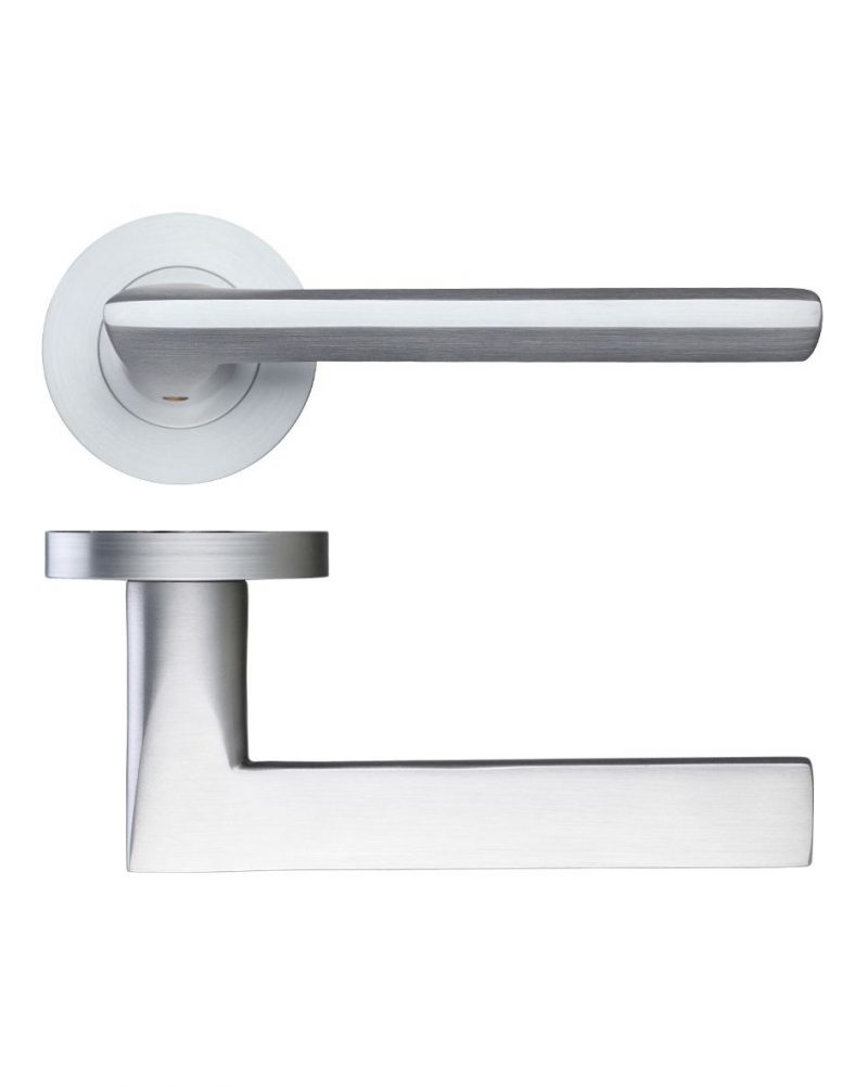 Zoo Hardware Virottia Satin Chrome Door Handles - FB070SC (sold in pairs) - Image 1