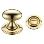 Zoo Hardware Fulton & Bray Oval Turn & Release (42mm), Polished Brass - FB42