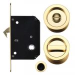 Zoo Hardware Fulton & Bray Sliding Door Lock Set (Suitable for 35-45mm thick doors), Polished Brass - FB81