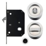Zoo Hardware Fulton & Bray Sliding Door Lock Set (Suitable for 35-45mm thick doors), Satin Chrome - FB81SC