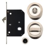 Zoo Hardware Fulton & Bray Sliding Door Lock Set (Suitable for 35-45mm thick doors), Satin Nickel - FB81SN