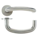 Zoo Hardware Vier Arch RTD Lever On Round Rose, Satin Stainless Steel - VS070S (sold in pairs)