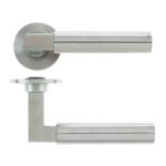 Zoo Hardware Vier Berlin Designer Lever On Round Rose, Satin Stainless Steel - VS110S (sold in pairs)