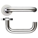 Zoo Hardware ZCS Architectural Arched T-Bar Lever On Round Rose, Polished Stainless Steel - ZCS120PS (sold in pairs)