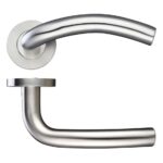 Zoo Hardware ZCS Architectural Arched Lever On Round Rose, Satin Stainless Steel - ZCS040SS (sold in pairs)