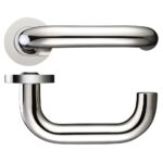 Zoo Hardware ZCS Architectural RTD Lever On Round Rose, Polished Stainless Steel - ZCS080PS (sold in pairs)