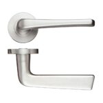 Zoo Hardware ZCS Architectural Atlas Lever On Round Rose, Satin Stainless Steel - ZCS160SS (sold in pairs)