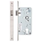 Zoo Hardware Vier 72mm c/c DIN Latch (Square Or Radius Profile), Satin Stainless Steel - ZDL0055LSS