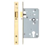 Zoo Hardware Vier 72mm c/c DIN Night Latch (Square Profile), PVD Stainless Brass - ZDL7260NLPVD