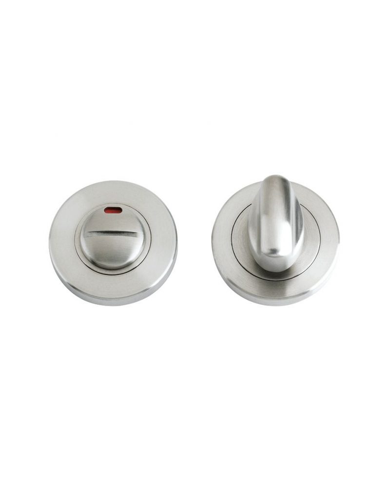 Zoo Hardware ZPS Bathroom Turn & Release With Indicator, Satin Stainless Steel - ZPS004ISS - Image 1
