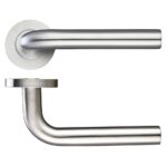 Zoo Hardware ZPS Radius Lever On Round Rose, Satin Stainless Steel - ZPS020SS (sold in pairs)