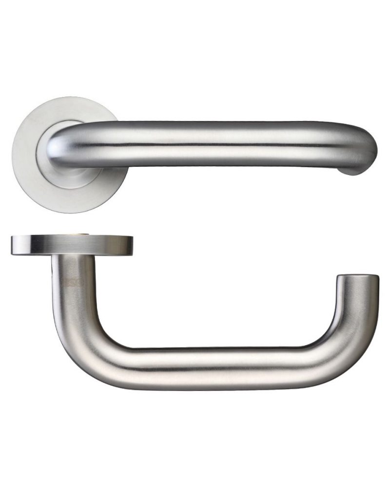 Zoo Hardware ZPS RTD Lever On Round Rose, Satin Stainless Steel - ZPS030SS (sold in pairs) - Image 1