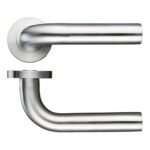 Zoo Hardware ZPS Radius Lever On Round Rose, Satin Stainless Steel - ZPS070SS (sold in pairs)