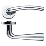 Zoo Hardware Stanza Assisi Lever On Round Rose, Polished Chrome - ZPZ010CP (sold in pairs)