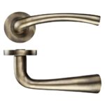 Zoo Hardware Stanza Assisi Lever On Round Rose, Florentine Bronze - ZPZ010FB (sold in pairs)