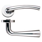 Zoo Hardware Stanza Assisi Lever On Round Rose, Polished Nickel - ZPZ010PN (sold in pairs)