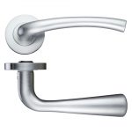 Zoo Hardware Stanza Assisi Lever On Round Rose, Satin Chrome - ZPZ010SC (sold in pairs)