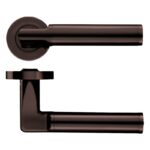 Zoo Hardware Stanza Milan Lever On Round Rose, Etna Bronze - ZPZ030-ETB (sold in pairs)