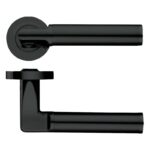 Zoo Hardware Stanza Siena Lever On Round Rose, Oscuro Matt Black - ZPZ030-OMB (sold in pairs)