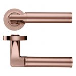 Zoo Hardware Stanza Milan Lever On Round Rose, Tuscan Rose Gold - ZPZ030-TRG (sold in pairs)