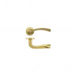 Zoo Hardware Stanza Siena Lever On Round Rose, Favo Satin Brass - ZPZ050-FSB (sold in pairs)