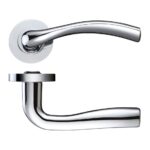 Zoo Hardware Stanza Siena Lever On Round Rose, Polished Chrome - ZPZ050CP (sold in pairs)