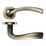 Zoo Hardware Stanza Siena Lever On Round Rose, Florentine Bronze (sold in pairs) - ZPZ050FB